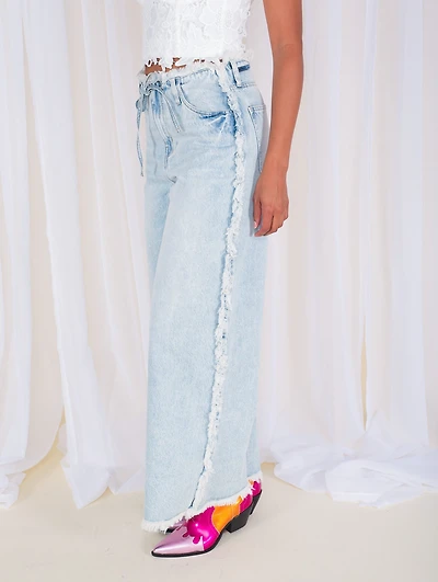 Karson Fringe Side Denim