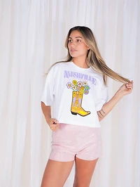 Nashville Bootiful Oversize Crop Tee