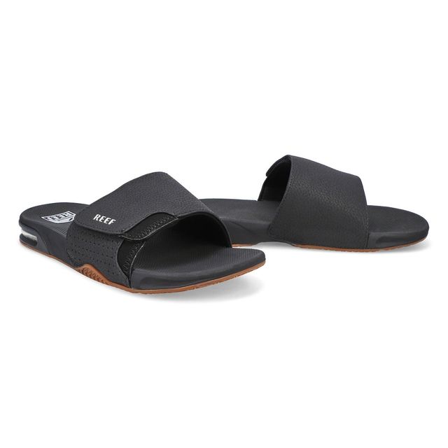 Mens Fanning Slide Sandal - Black/Silver