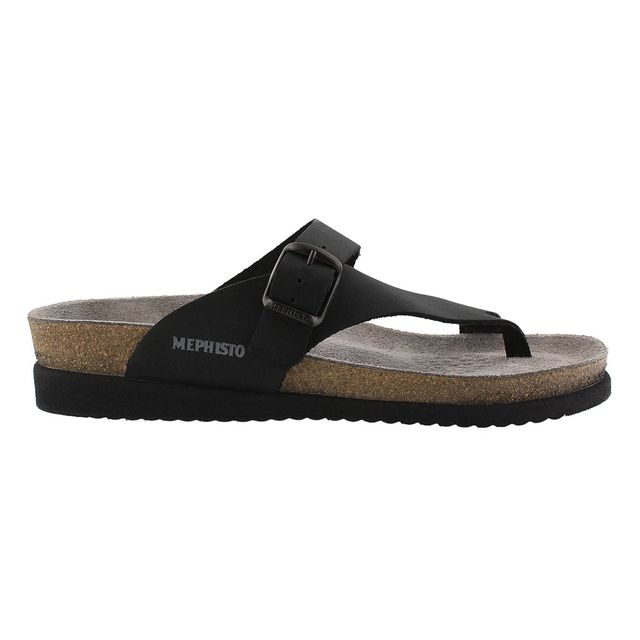 Womens Helen Footbed Toe Loop Sandal - Black