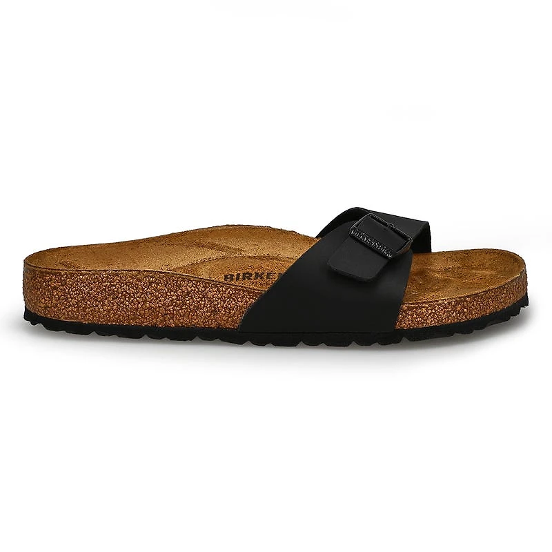 Women's Madrid Birko-Flor 1 Strap Sandal - Black