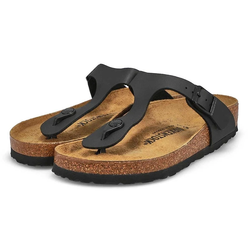 Women's GIZEH black patent thong sandals
