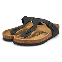 Women's GIZEH black patent thong sandals