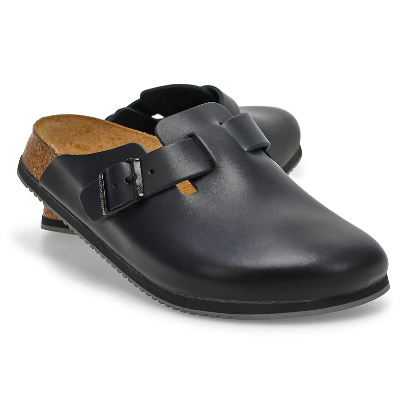 Men's Boston Super Grip Leather Clog - Black