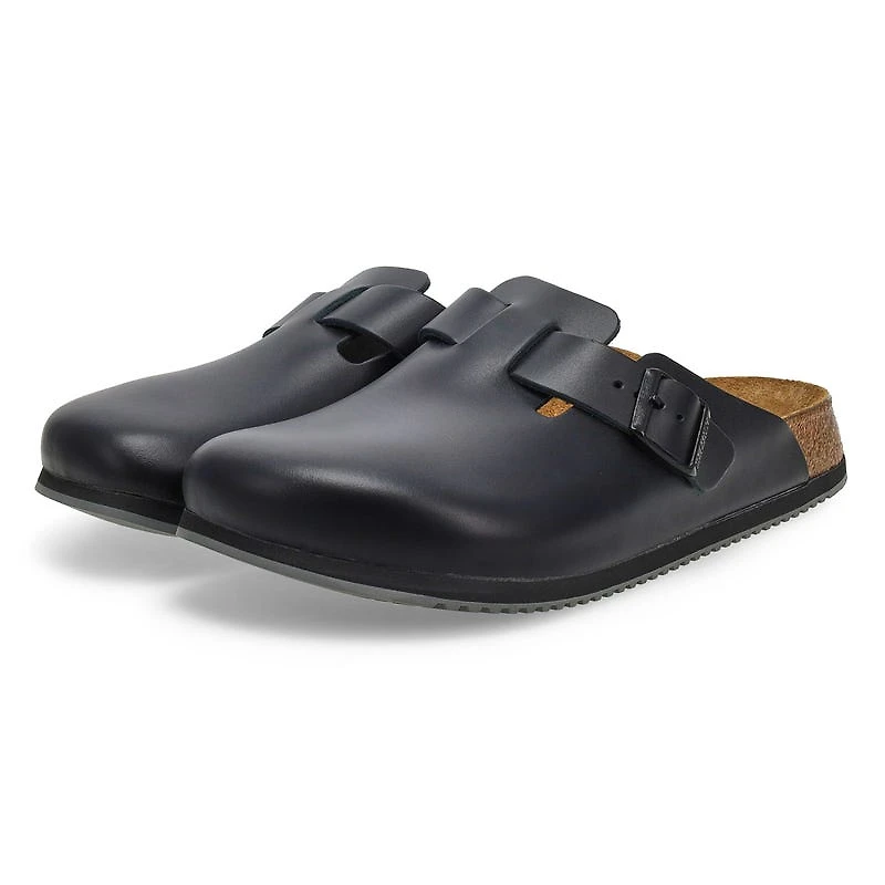Men's Boston Super Grip Leather Clog - Black