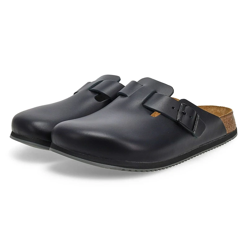 Men's Boston Super Grip Leather Clog - Black
