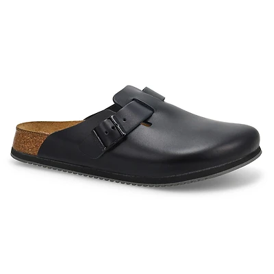 Men's Boston Super Grip Leather Clog - Black