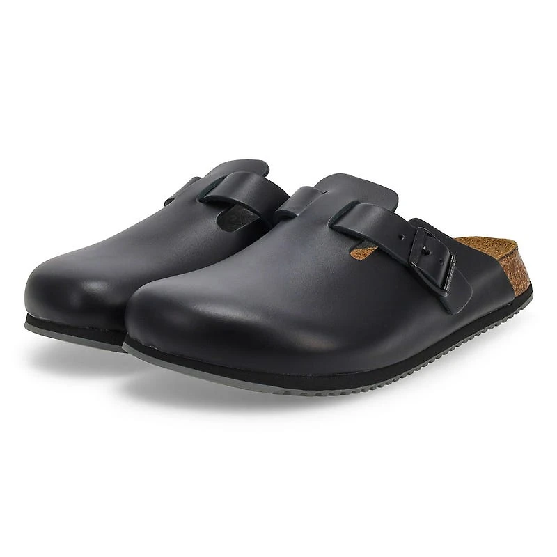 Women's  Boston Super Grip Leather Clog - Black