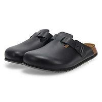 Women's  Boston Super Grip Leather Clog - Black