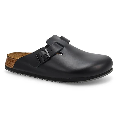 Women's Boston Super Grip Leather Clog - Black