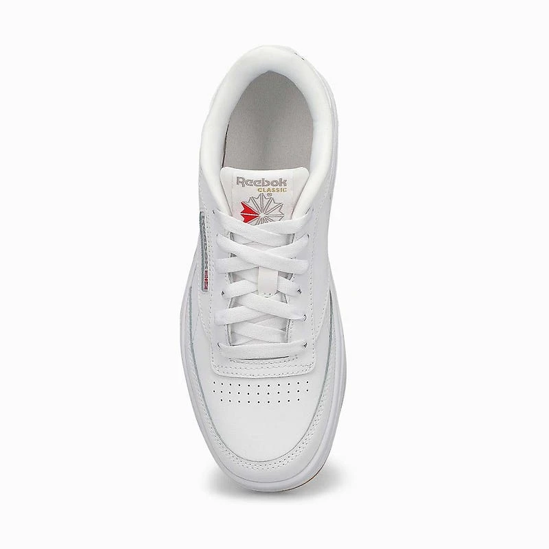 Kids' Club C Double Lace Up Sneaker - White/White