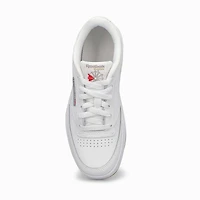 Kids' Club C Double Lace Up Sneaker - White/White
