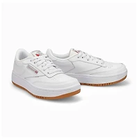 Kids' Club C Double Lace Up Sneaker - White/White