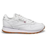 Women's Classic Leather Lace Up Sneaker - White/Gr