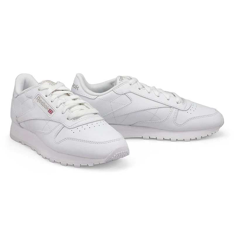 Baskets en cuir CLASSIC LEATHER, blanc/gris, femme