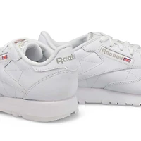 Baskets en cuir CLASSIC LEATHER, blanc/gris, femme