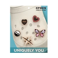 Jibbitz Pink And Gold - 5 Pack