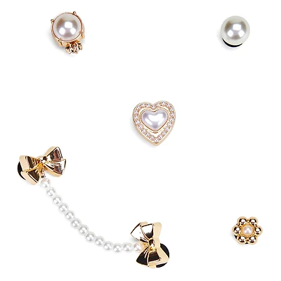 Ensemble de breloques Jibbitz PEARLY GOLD - 5 pièc