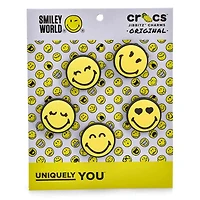 Ensemble de breloques Jibbitz SMILEY WORLD - 5 pi