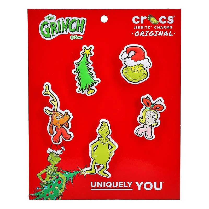Ensemble de breloques Jibbitz THE GRINCH - 5 pice