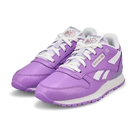 Kids'  CL Step N' Flash Lace Up Sneaker - White/ D