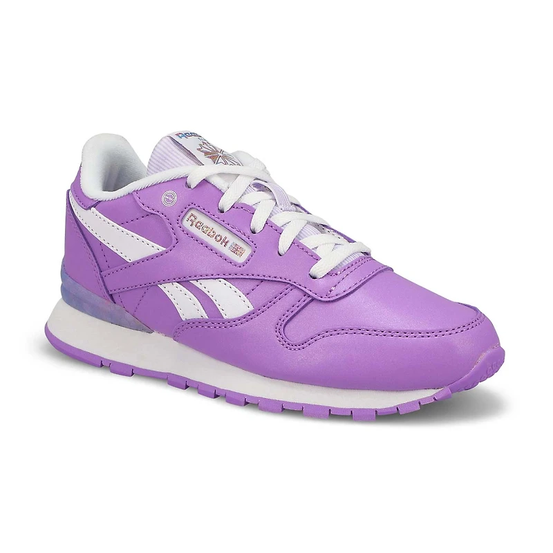 Kids'  CL Step N' Flash Lace Up Sneaker - White/ D
