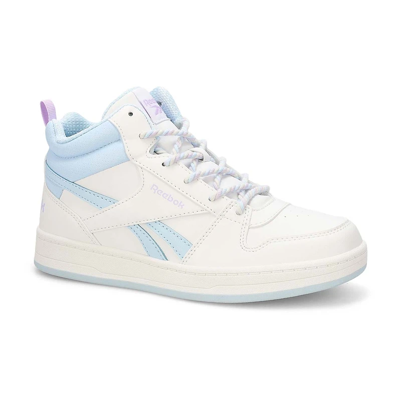 Girls' Prime Mid 2.0 Lace Up Sneaker - White/Glas