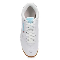 Women's Freestyle Lo Leather Sneaker - White/Blue/
