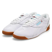 Women's Freestyle Lo Leather Sneaker - White/Blue/