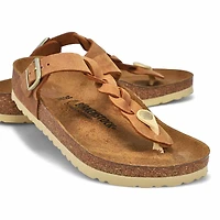 Women's Gizeh Braid Oiled Leather Thong Sandal