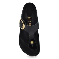 Women's Gizeh Big Buckle Oiled Leather Thong Sanda