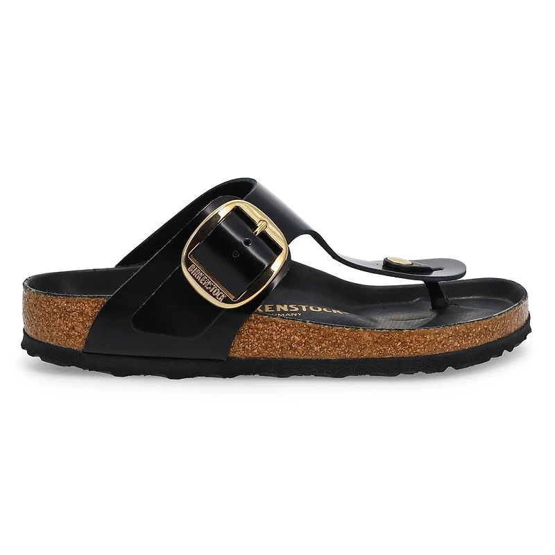 Women's Gizeh Big Buckle Oiled Leather Thong Sanda