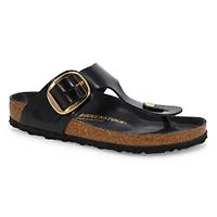 Women's Gizeh Big Buckle Oiled Leather Thong Sanda