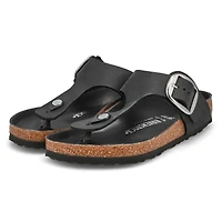 Women's Gizeh Big Buckle Oiled Leather Thong Sanda