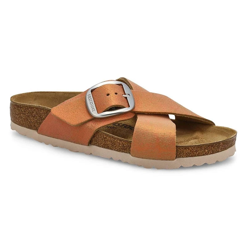 Women's Siena Big Buckle Cross Strap Narrow Sandal
