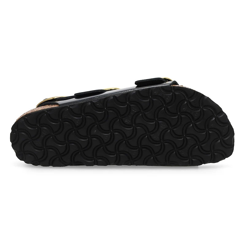 Women's Milano Big Buckle Leather 3 Strap Narrow S