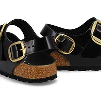 Women's Milano Big Buckle Oiled Leather 3 Strap Na