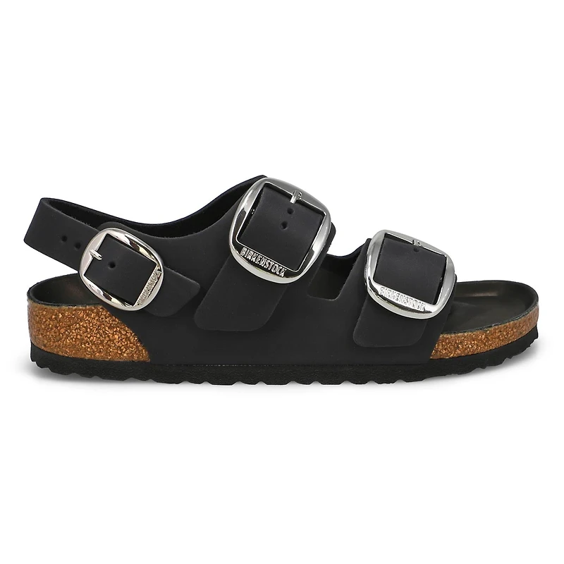 Women's  Milano Big Buckle 3 Strap Narrow Sandal -