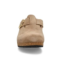 Women's  Fanny Suede Wedge Narrow Clog - Warm Sand