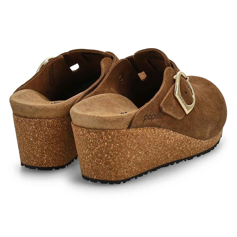 Women's  Fanny Suede Wedge Narrow Clog - Warm Sand