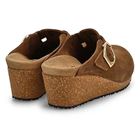 Women's  Fanny Suede Wedge Narrow Clog - Warm Sand