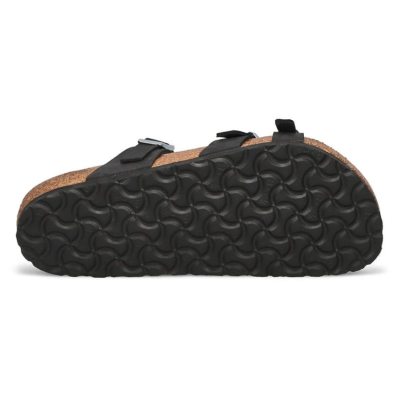 Sandale en cuir huil FRANCA BRAID, noir, femmes