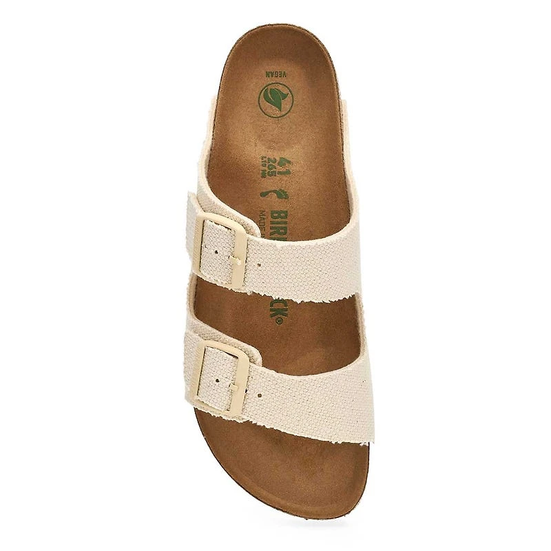 Women's Arizona Vegan Rough Canvas 2 Strap Sandal