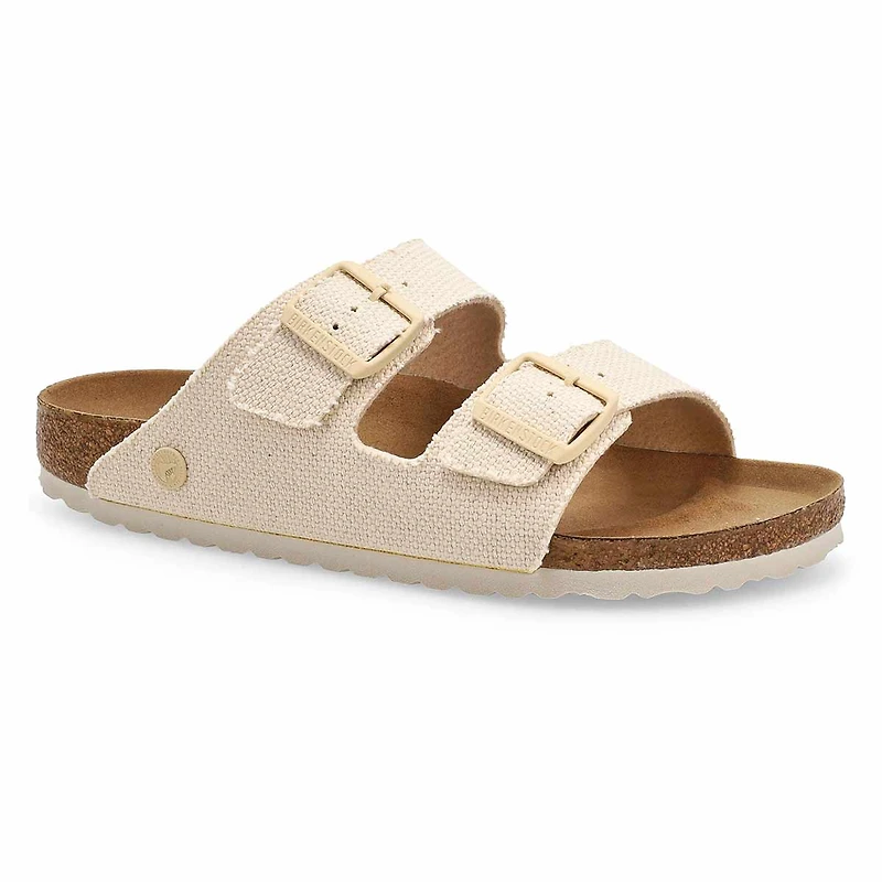 Women's Arizona Vegan Rough Canvas 2 Strap Sandal