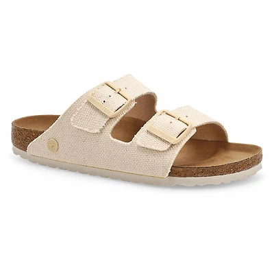 Women's Arizona Vegan Rough Canvas 2 Strap Sandal