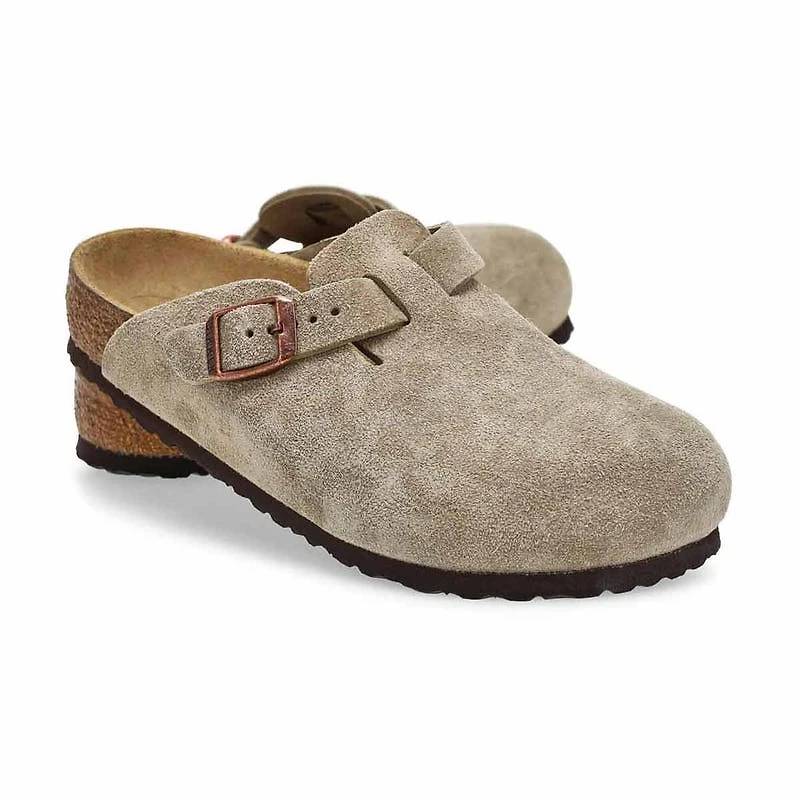 Kids' Boston Suede Casual Clog - Taupe