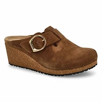 Women's Fanny Suede Wedge Narrow Clog