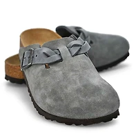 Women's  Boston Braid Suede Narrow Clog - Basalt G