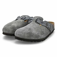 Women's  Boston Braid Suede Narrow Clog - Basalt G