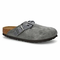 Women's  Boston Braid Suede Narrow Clog - Basalt G